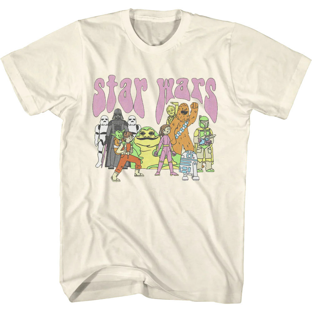 Illustrated Cast Star Wars Sci Fi Movie Fan Unisex T-Shirt
